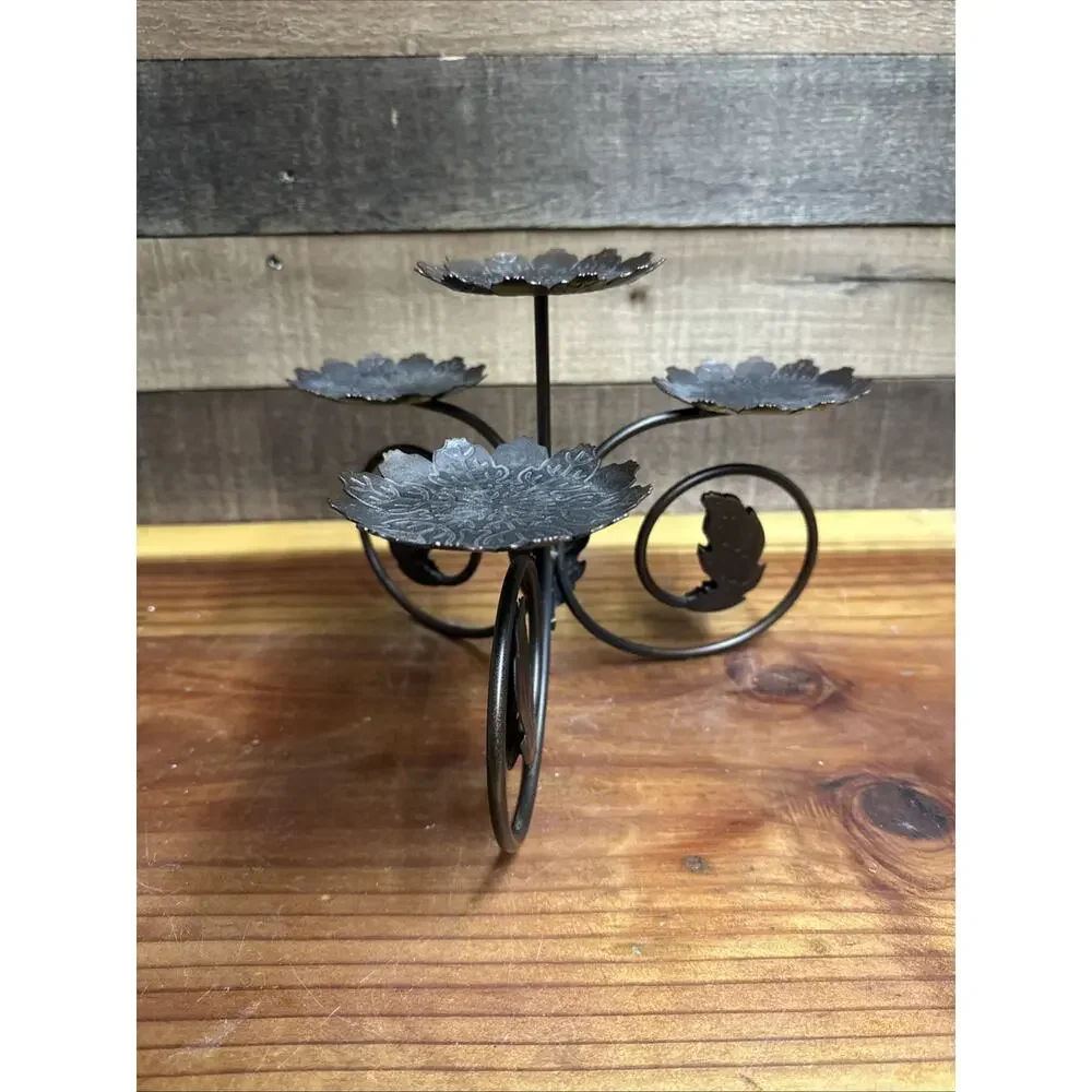 PartyLite P7528 Leaf Viking Multi Tier Candle Holder Holds 4 Candles - Picture 4 of 7